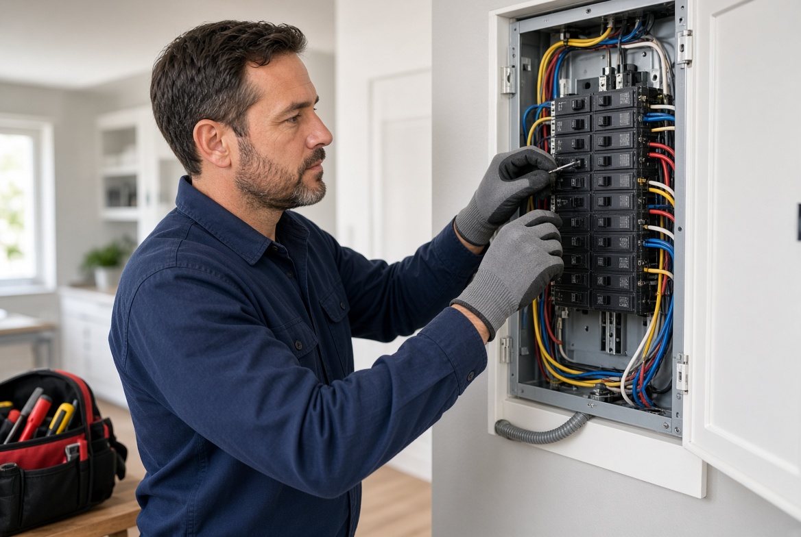 Electrician at work