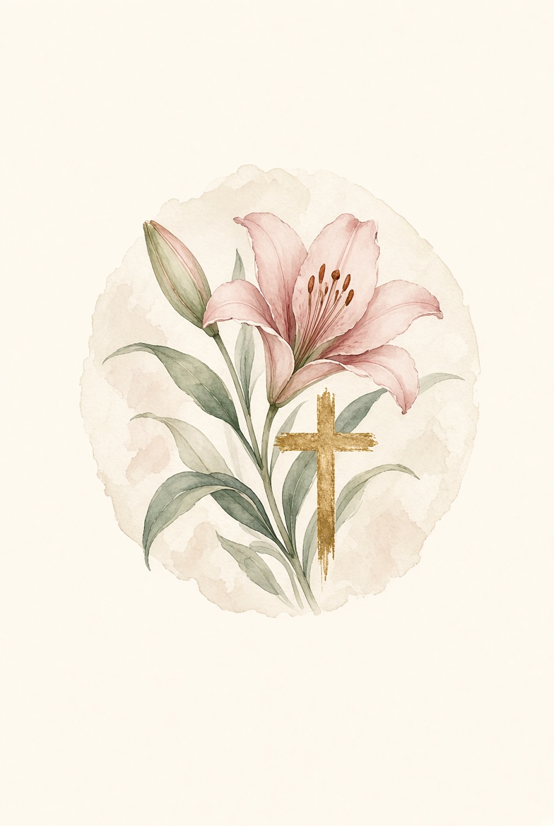 Verity Prints lily and cross mark